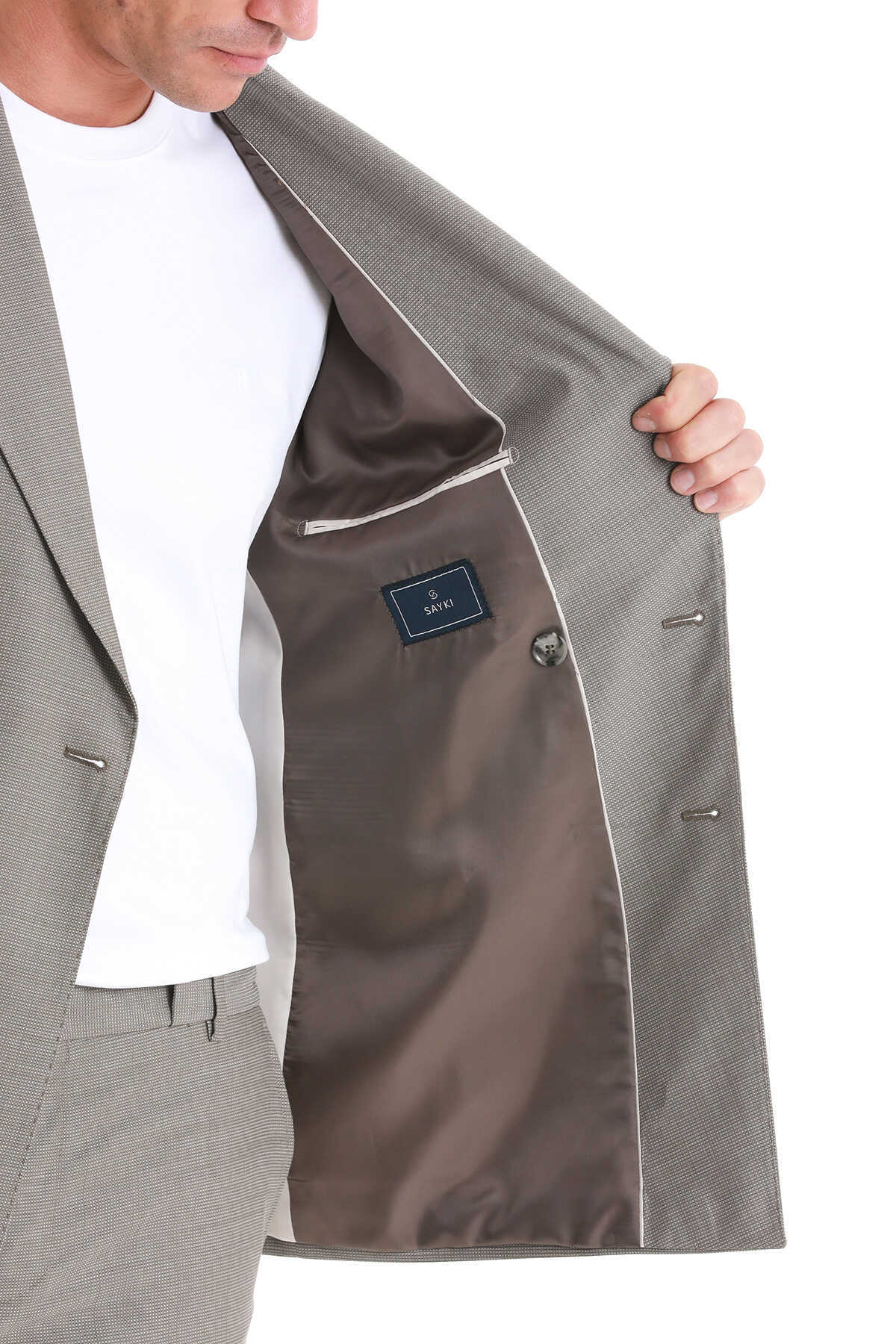 Vizon Slim Fit Kruvaze Klasik Takım Elbise - 6