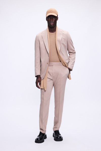 Vizon Slim Fit Desenli Sivri Yaka Takım Elbise 