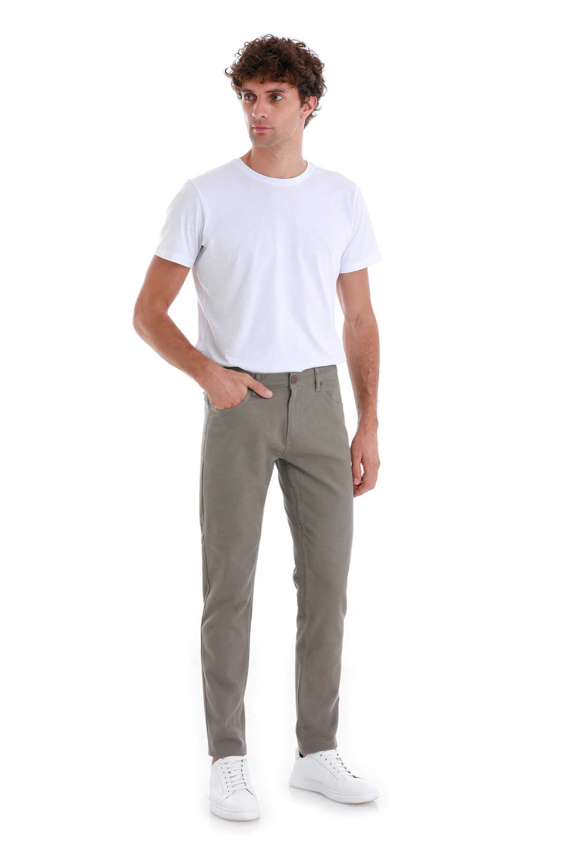 Vizon Slim Fit 5 Cep Pamuklu Kanvas Pantolon - Hatem Saykı (1)
