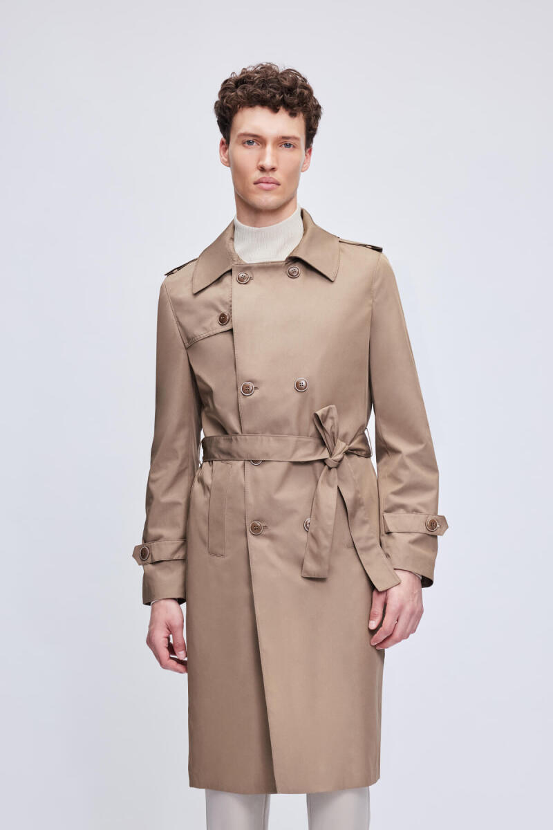 Vizon Slim Fit Bebe Yaka Basic Trençkot - Hatem Saykı