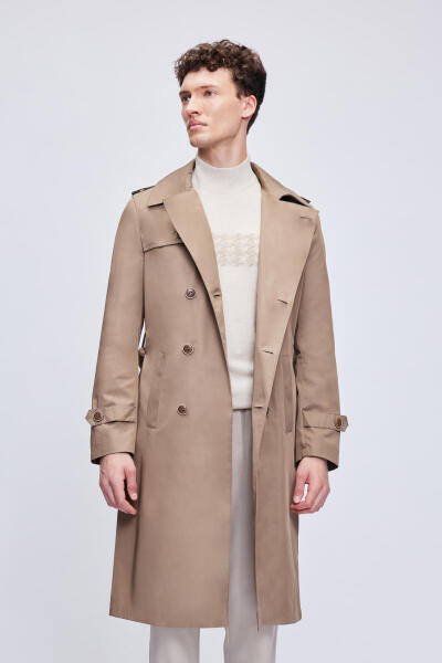 Vizon Slim Fit Bebe Yaka Basic Trençkot - 4