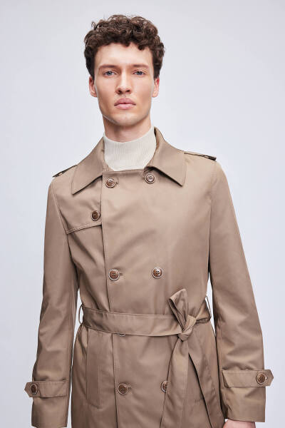 Vizon Slim Fit Bebe Yaka Basic Trençkot - 5