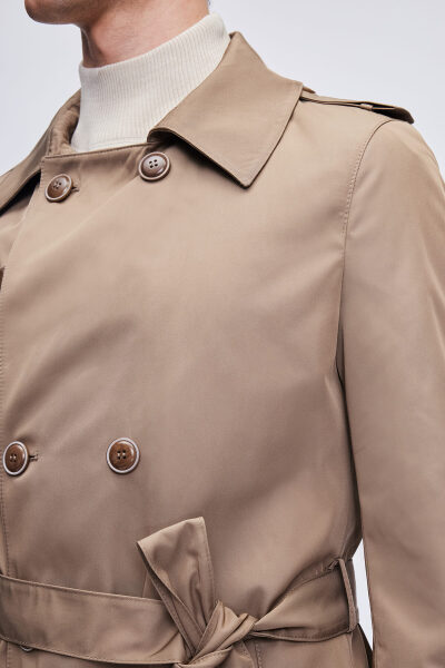 Vizon Slim Fit Bebe Yaka Basic Trençkot - 7