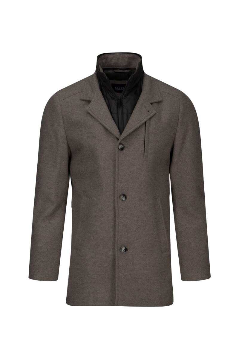 Vizon Slim Fit Hakim Yaka Yünlü Kaşe Palto - Saykı