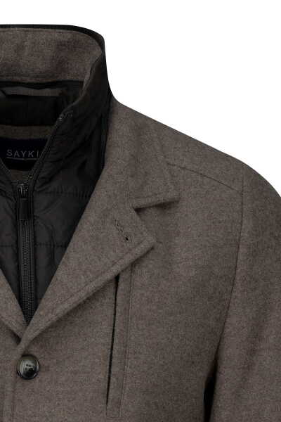 Vizon Slim Fit Hakim Yaka Yünlü Kaşe Palto - 2
