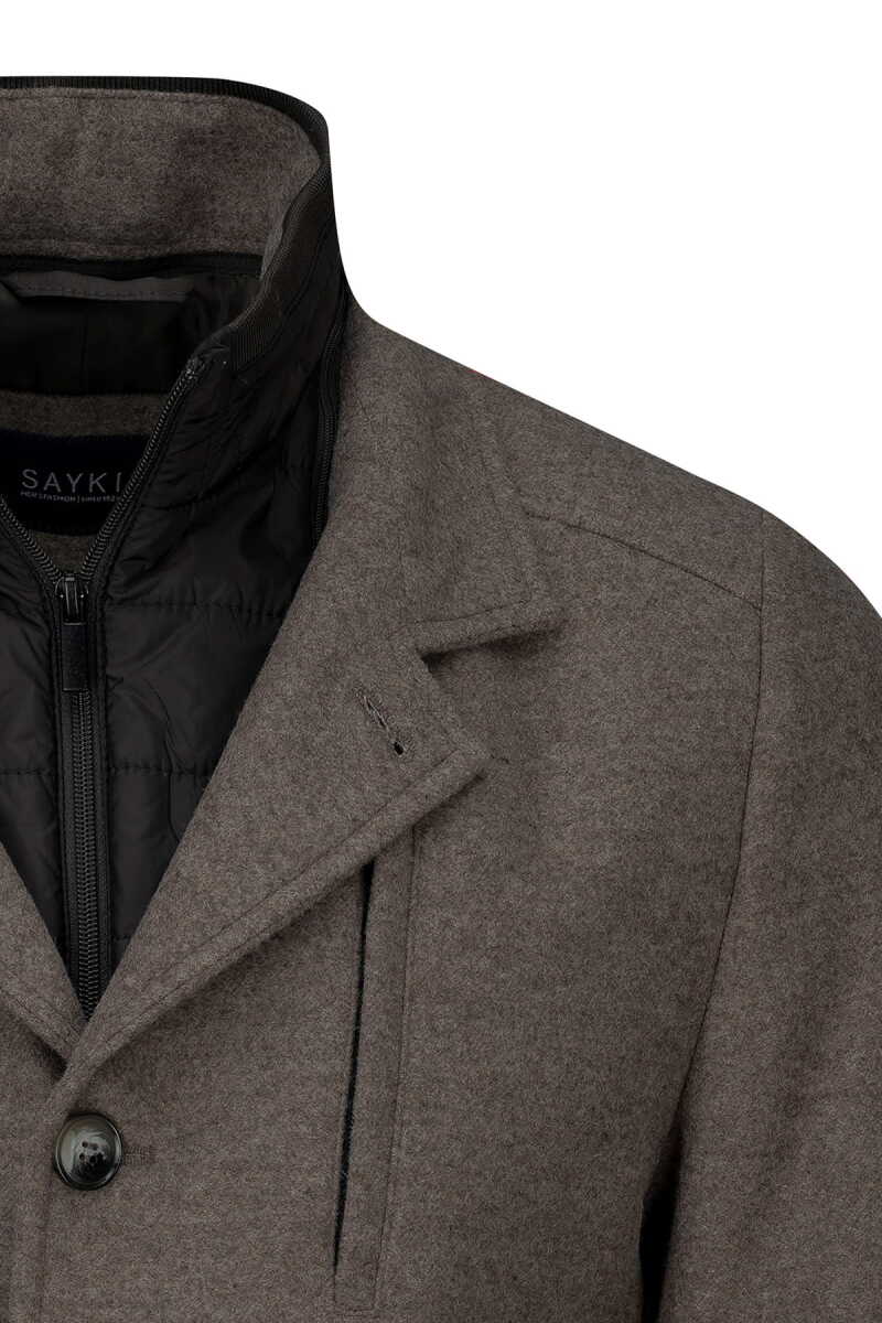 Vizon Slim Fit Hakim Yaka Yünlü Kaşe Palto - Saykı (1)