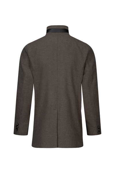 Vizon Slim Fit Hakim Yaka Yünlü Kaşe Palto - 3