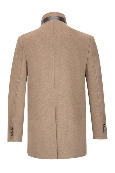 Vizon Slim Fit Hakim Yaka Yünlü Kaşe Palto - 2