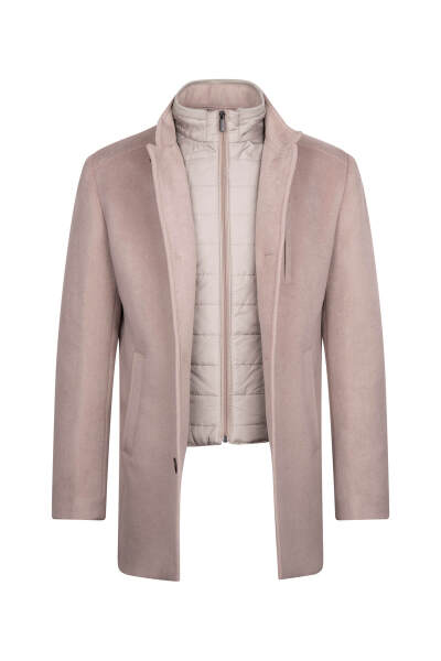 Vizon Slim Fit Hakim Yaka Yünlü Palto - 2
