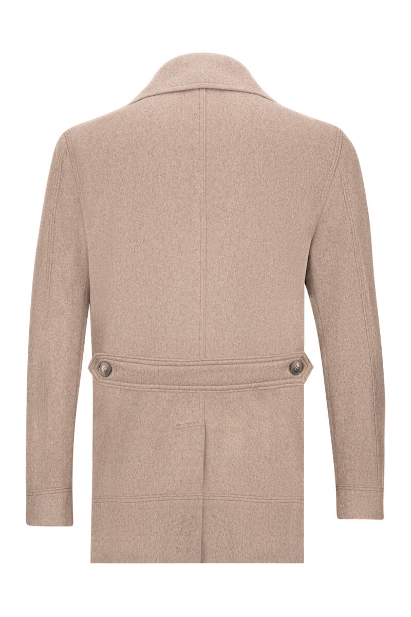 Vizon Slim Fit Kruvaze Yünlü Kaşe Kaban - Saykı (1)