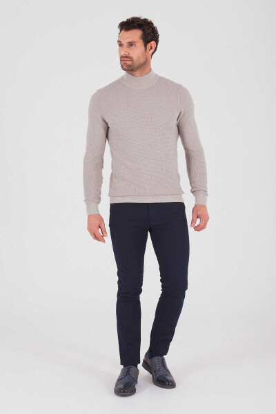 Pembe Yarım Balıkçı Yaka Triko Kazak - 2