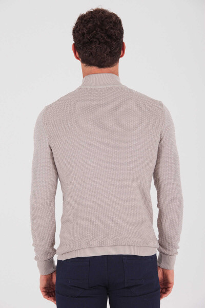 Pembe Yarım Balıkçı Yaka Triko Kazak - 4