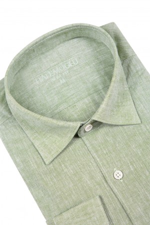 Yeşil Slim Fit Gömlek - Thumbnail