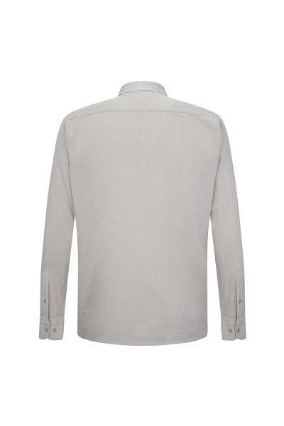 Yeşil Comfort Fit 100% Pamuk Düğmeli Yaka Uzun Kollu Casual Gömlek - 2