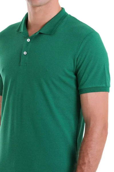 Yeşil Comfort Fit 100% Pamuk Polo Yaka Tişört - 5