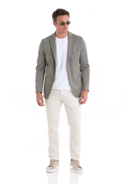 Yeşil Comfort Fit Mono Yaka Klasik Ceket - 2