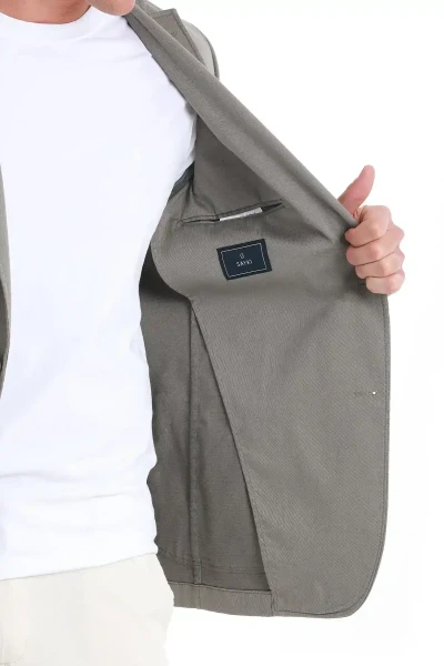 Yeşil Comfort Fit Mono Yaka Klasik Ceket - 9