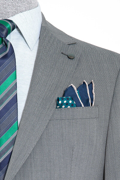 Yeşil Desenli Slim Fit Ceket - 3