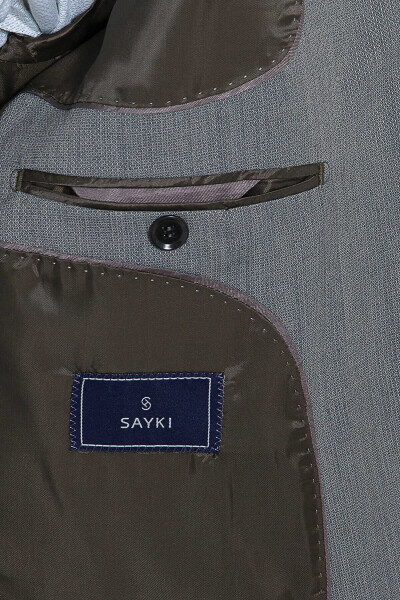 Yeşil Desenli Slim Fit Ceket - 4