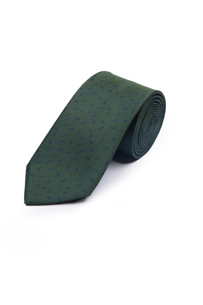 Yeşil Desenli Klasik Micro Kravat - 2