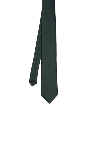 Yeşil Desenli Klasik Micro Kravat - 6