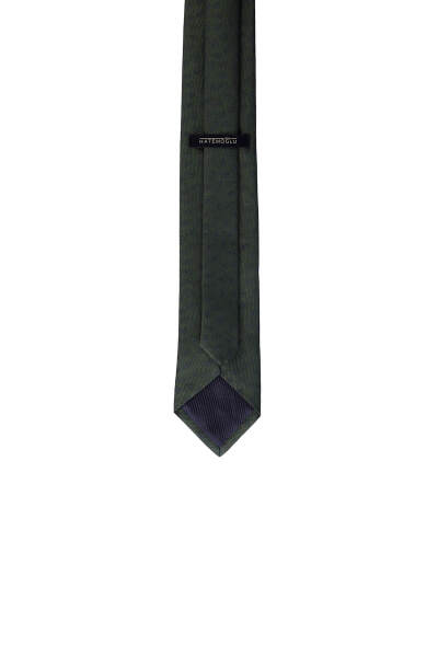 Yeşil Desenli Klasik Micro Kravat - 4