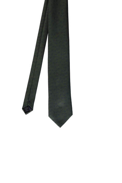 Yeşil Desenli Klasik Micro Kravat - 6