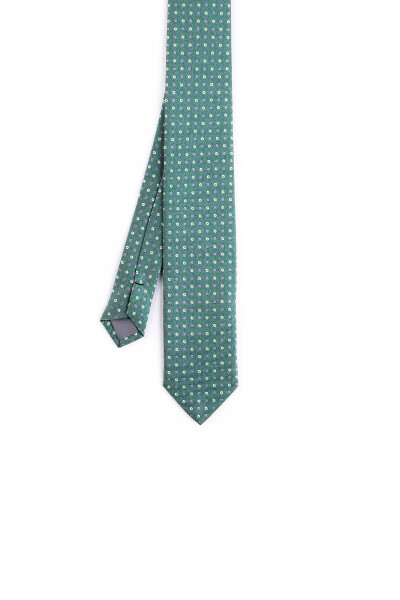 Yeşil Desenli Micro Casual Kravat - 5