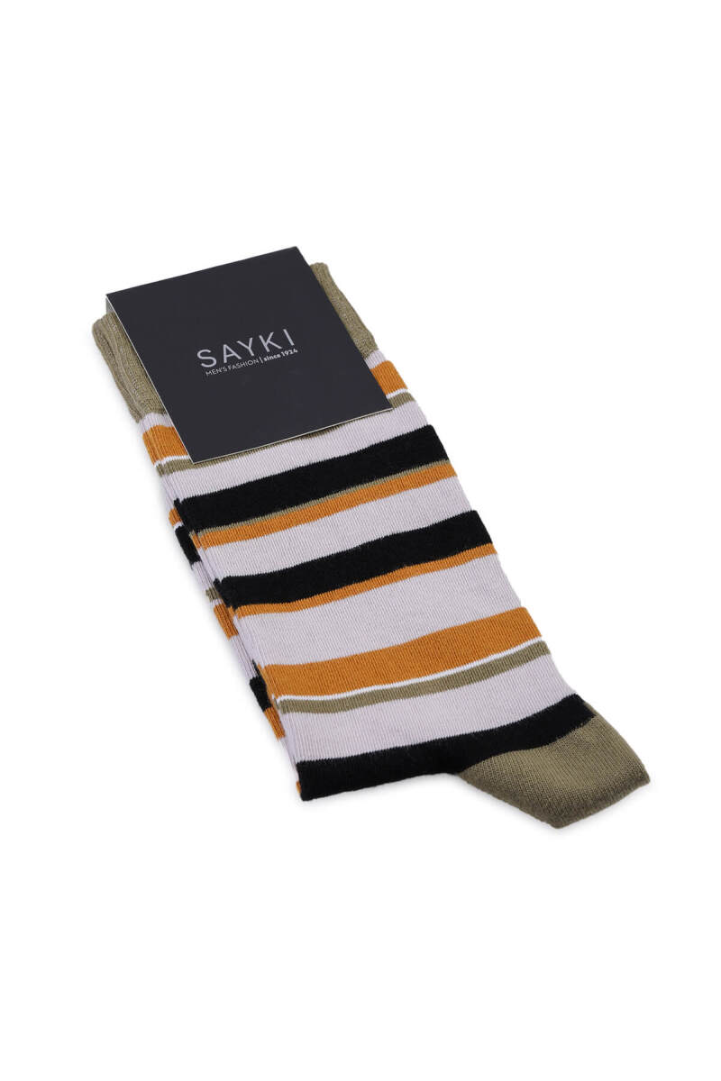 Yeşil Desenli Pamuklu Soket Çorap - HATEM SAYKI