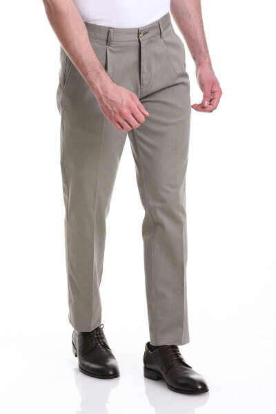 Yeşil Dinamik Fit Pamuklu Yandan Cepli Kanvas Pantolon - 2