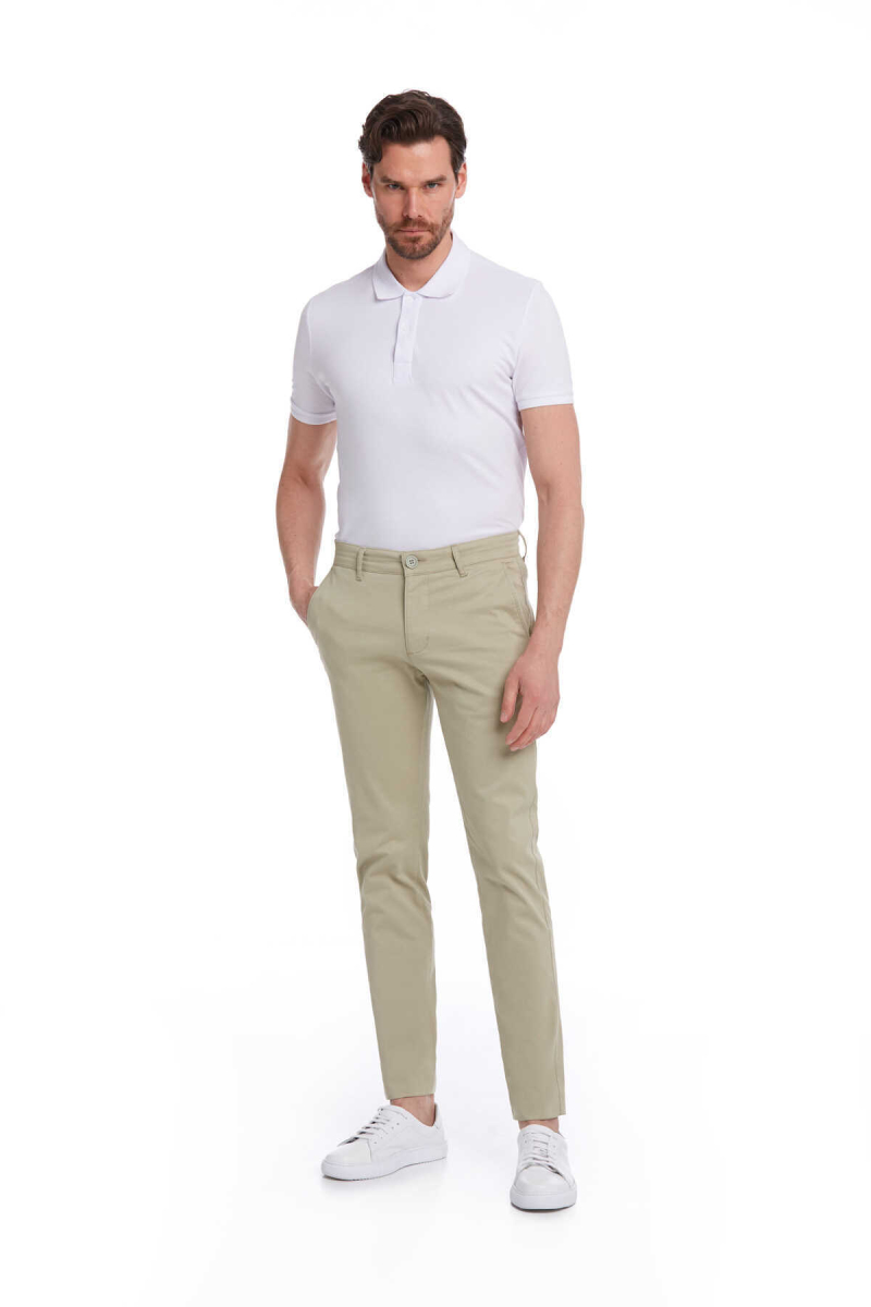 Yeşil Dinamik Fit Pamuklu Yandan Cep Kanvas Pantolon - Hatem Saykı (1)