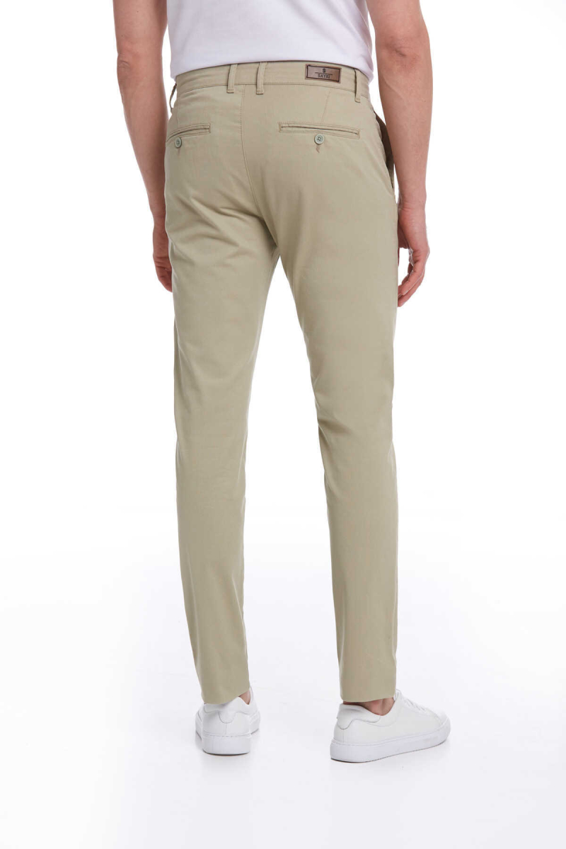 Yeşil Dinamik Fit Pamuklu Yandan Cep Kanvas Pantolon - Hatem Saykı (1)