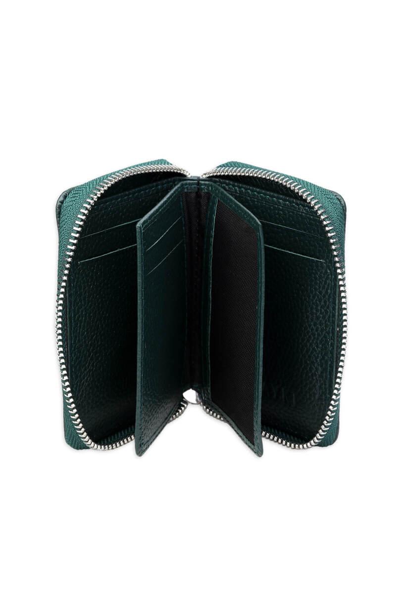 Yeşil Floter 100% Deri Fermuarlı Cüzdan - HATEM SAYKI (1)