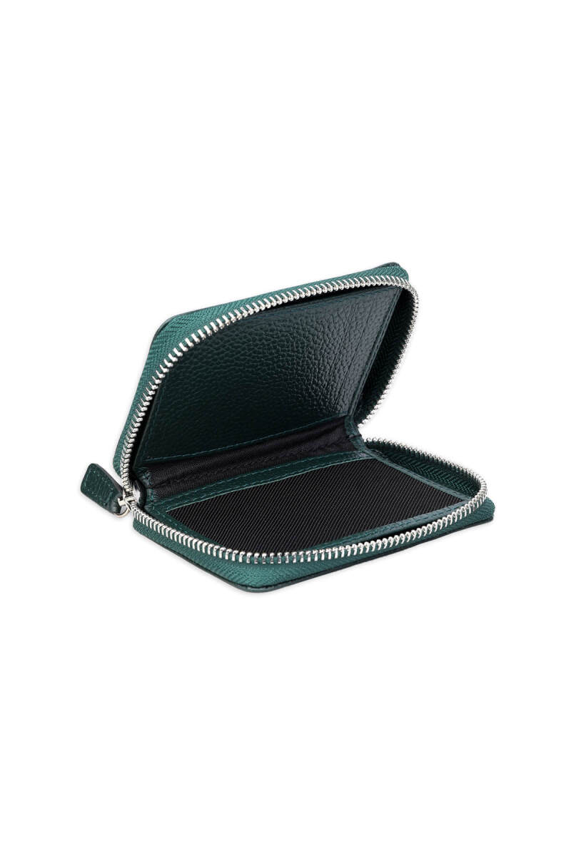 Yeşil Floter 100% Deri Fermuarlı Cüzdan - HATEM SAYKI (1)