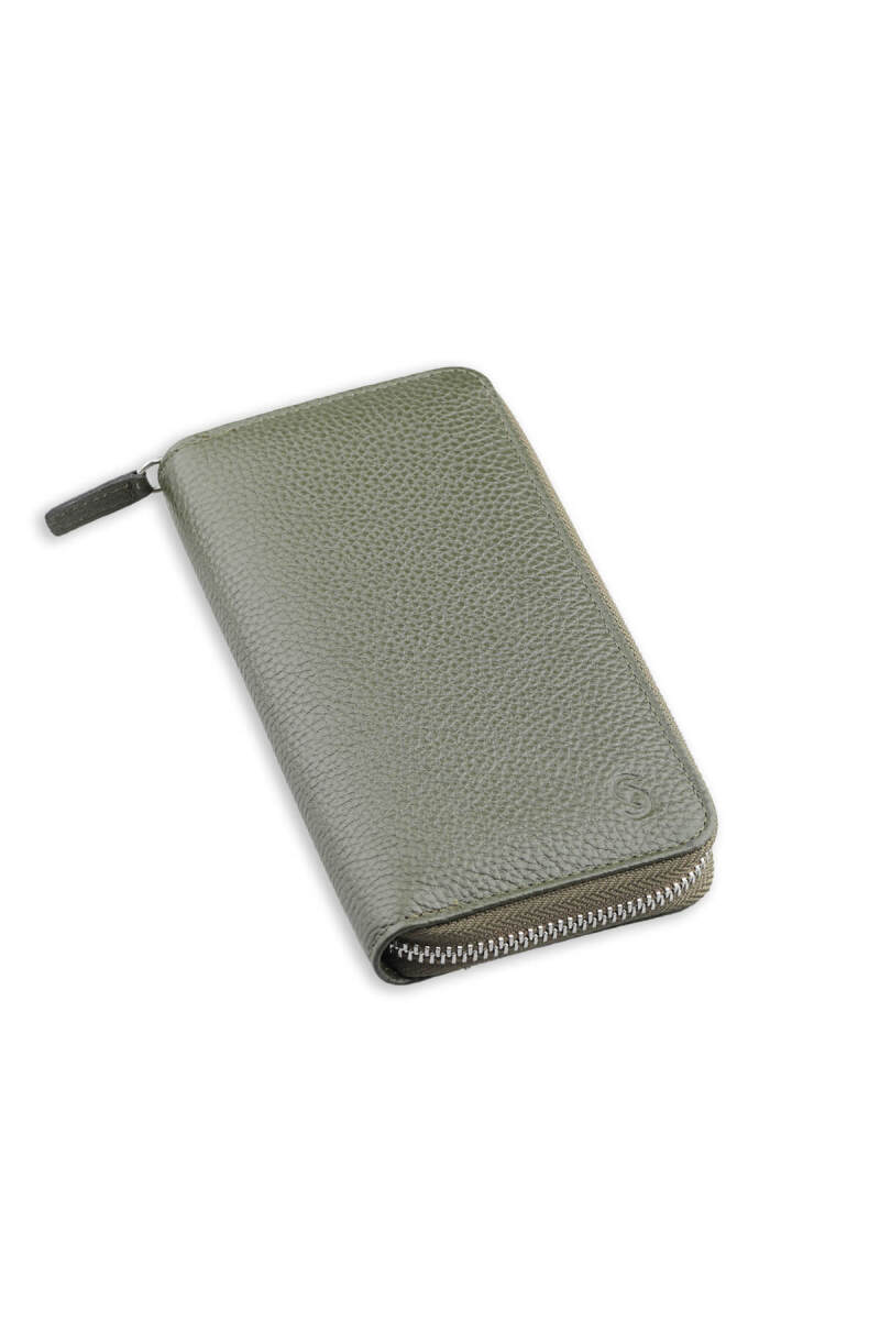 Yeşil Floter 100% Hakiki Deri Cüzdan - Saykı
