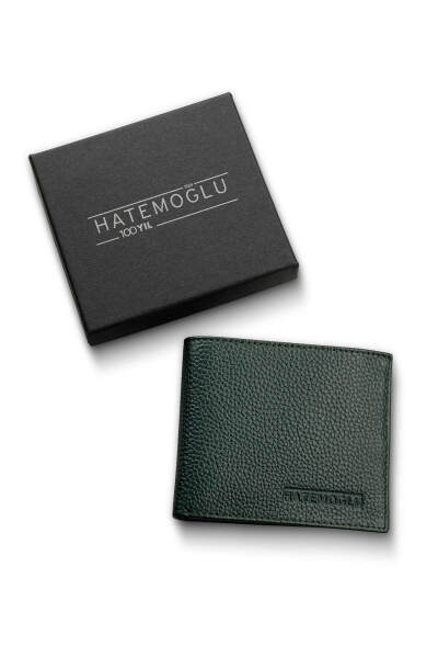 Yeşil Kutulu %100 Hakiki Deri Erkek Cüzdan 