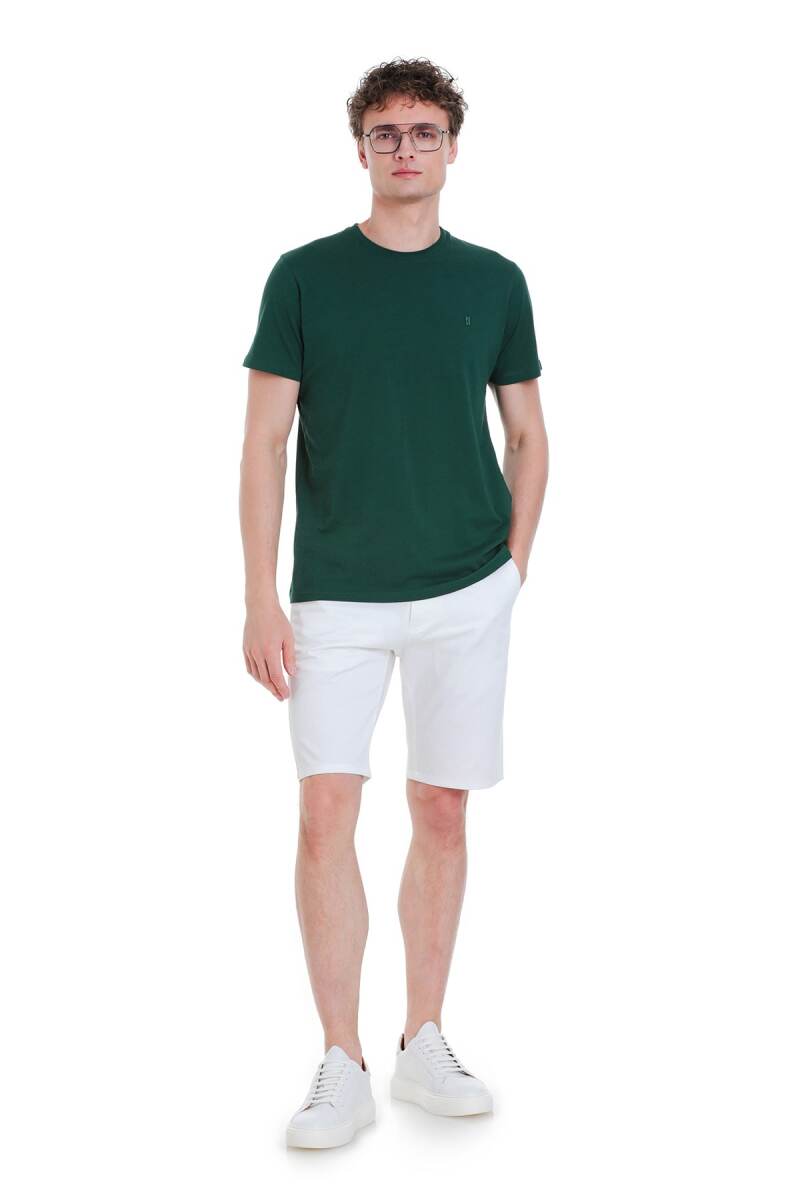 Yeşil Regular Fit 100% Pamuk Bisiklet Yaka Tişört - HTML (1)