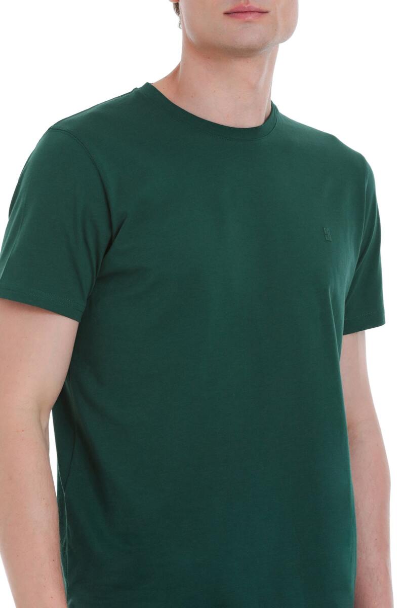 Yeşil Regular Fit 100% Pamuk Bisiklet Yaka Tişört - HTML (1)