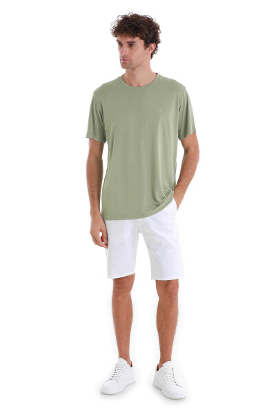 Yeşil Regular Fit Bisiklet Yaka Tişört - 2