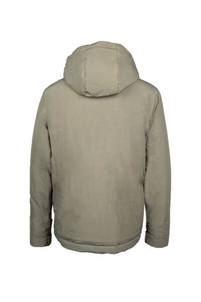 Yeşil Regular Fit Hakim Yaka Kapüşonlu Kaban - 3