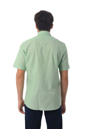 Yeşil Regular Fit Kısa Kol Gömlek - Thumbnail