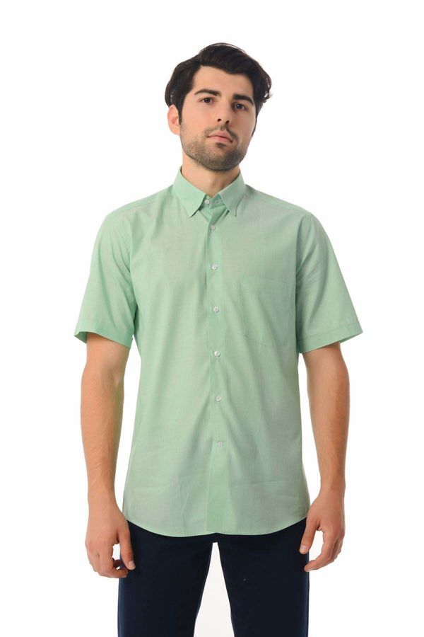 Yeşil Regular Fit Kısa Kol Gömlek