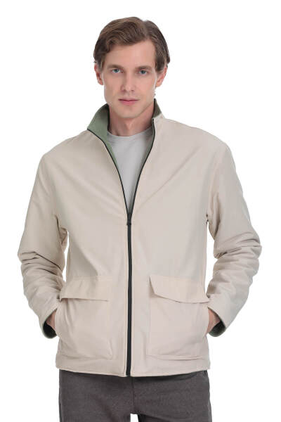 Yeşil Regular Fit Yarım Balıkçı Yaka Baharlık Mont - 5