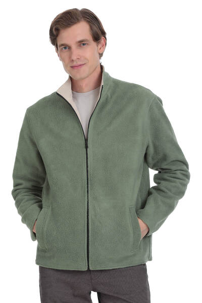 Yeşil Regular Fit Yarım Balıkçı Yaka Baharlık Mont 