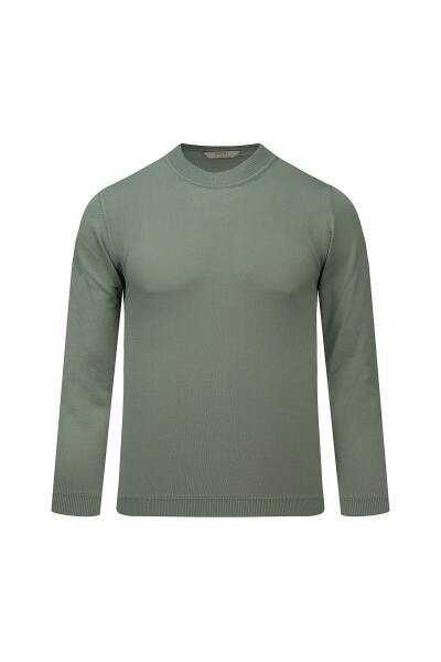 Yeşil Regular Fit Yarım Balıkçı Yaka Rayon Kazak 