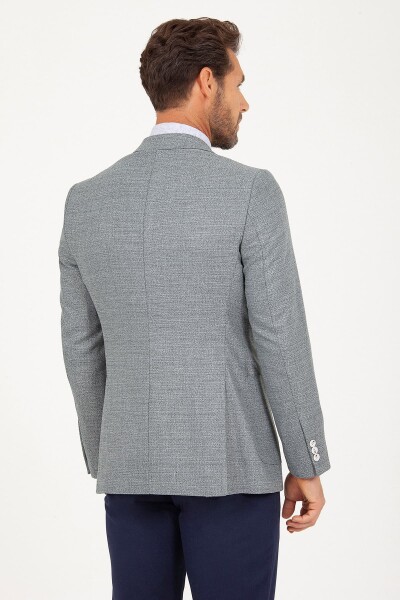 Yeşil Slim Fit Desenli Ceket - 4