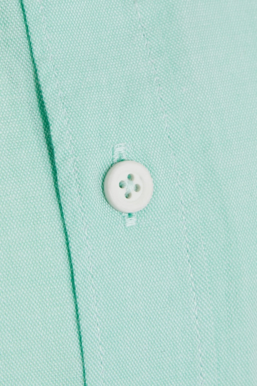 Yeşil Slim Fit Düz 100% Pamuk Düğmeli Yaka Uzun Kollu Casual Gömlek - Thumbnail (2)