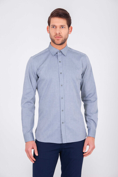 Yeşil Slim Fit 100% Pamuk Uzun Kol Oxford Gömlek - 3