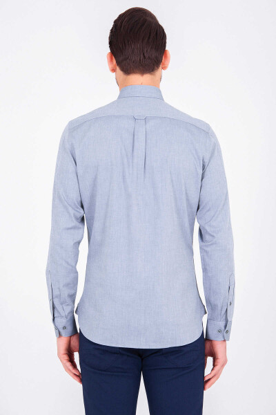 Yeşil Slim Fit 100% Pamuk Uzun Kol Oxford Gömlek - 5