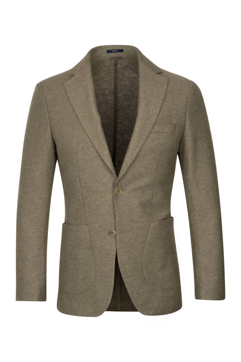 Yeşil Slim Fit Mono Yaka Casual Ceket